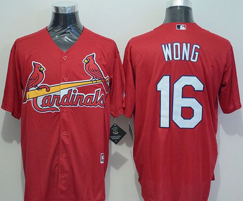Cardinals #16 Kolten Wong Red New Cool Base Stitched MLB Jersey - Click Image to Close